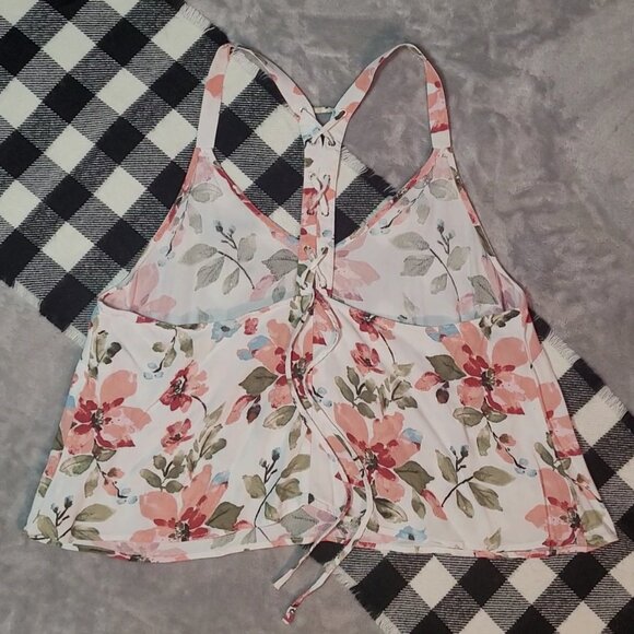 2X | Forever 21 | Floral Crisscross-Back Cami Top - Picture 3 of 6